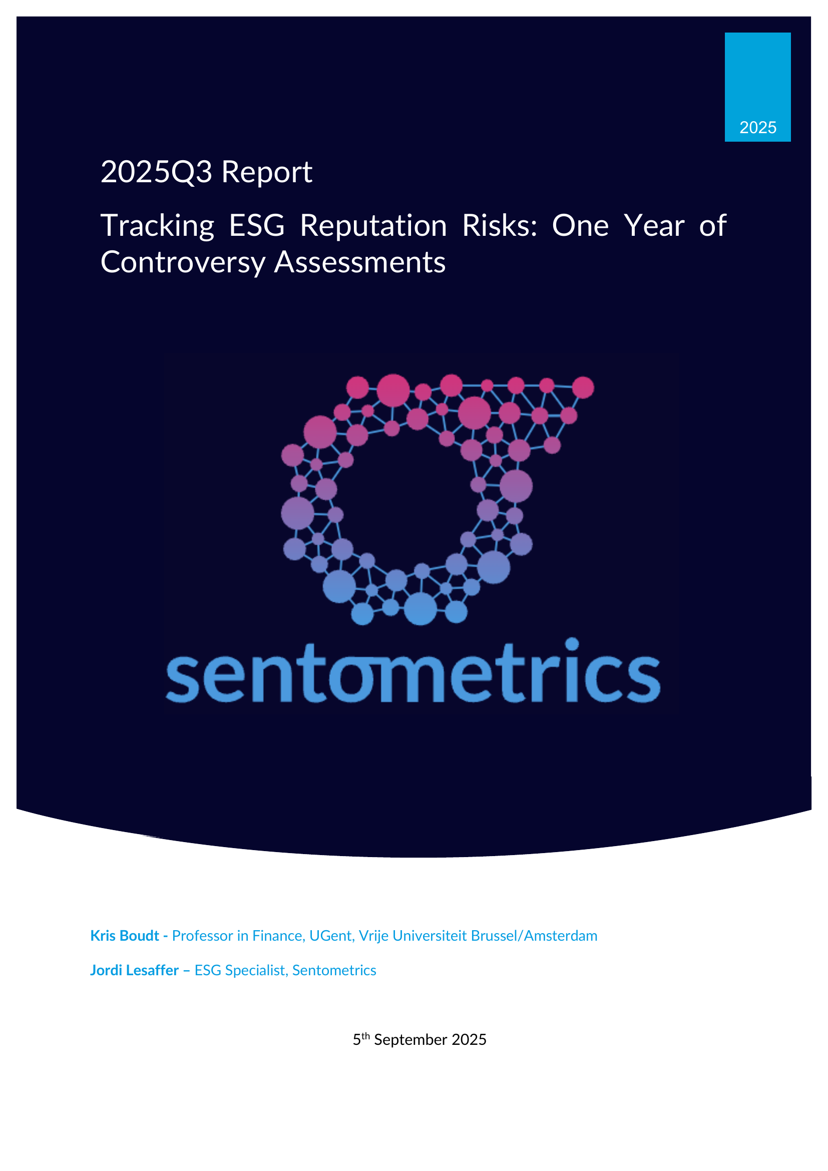 Tracking ESG Reputation Risks, report cover